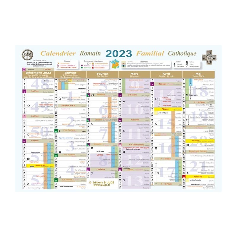Calendrier Catholique et Familial 2022