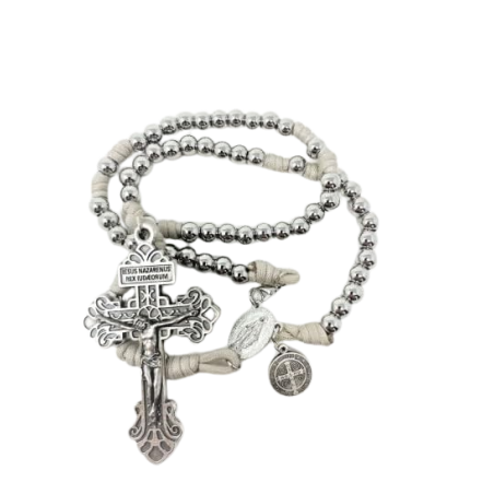Collier Homme Acier Inoxydable Avec Pendentif Croix Damier - Longueur 52 Cm - Pochette Velours Incluse - 11