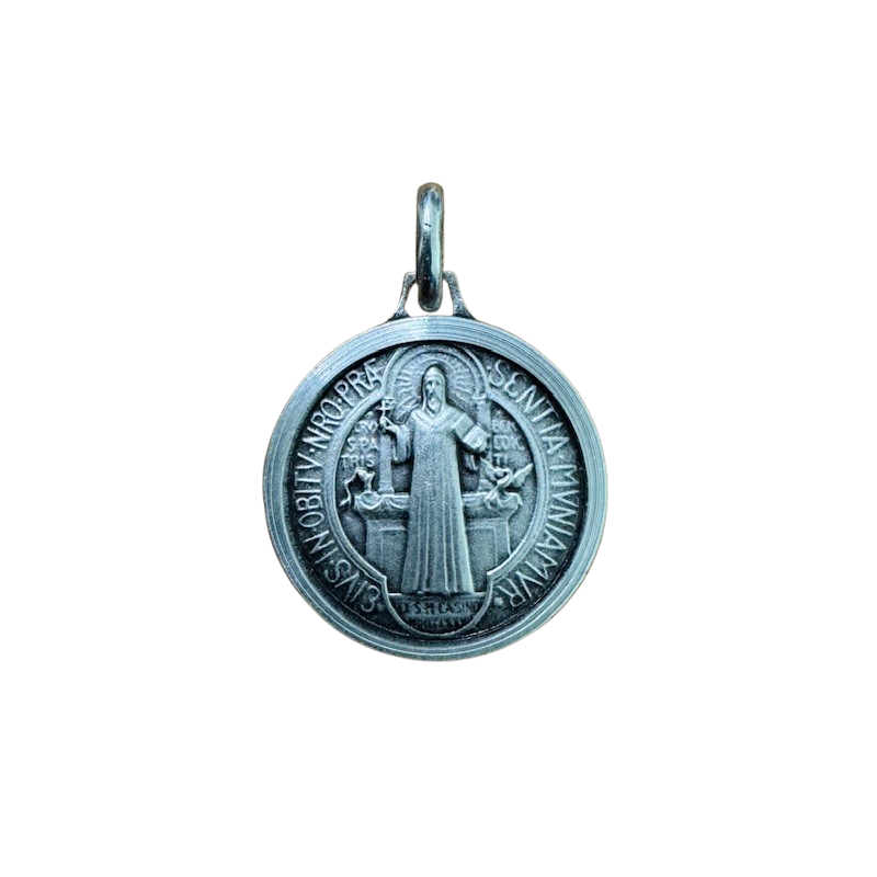 Médaille de saint Benoit Plaqué OR & Argent Massif