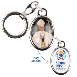 Porte-clés Pape Leon XIV en...